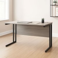 KOSY KOALA Grey Office Desk with Sturdy Iron Legs - Wooden Room Furniture for Home, Study & Office