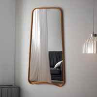 Agenzia 14 Large Modern Gold Curved Metal Frame Full Length Wall Mirror 122 x 58cm | Size: 122 x 58 cm