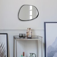 Agenzia 14 Modern Small Black Pebble Metal Wall Mirror 28 x 36cm | Size: 28 x 36 cm