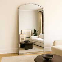 Agenzia 14 Modern Silver Metal Arch Full Length Mirror 200cm x 100cm | Size: XL