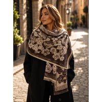 Lemon Daisy Accessories Women's Talie Winter Scarf Shawl in Dark Brown