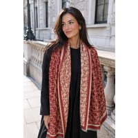Lemon Daisy Accessories Women's Amal Autumn Winter Scarf Shawl in Red