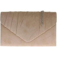 Elegant Faux Suede Pleated V Shape Evening Clutch Bag