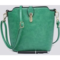 Kitise Women's Classic Small Push Bucklet Crossbody Bag Messenger Bag in Jade