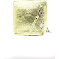 Kitise Women's Small Italian Real Leather Purse Crossbody Bag With Charm in Gold