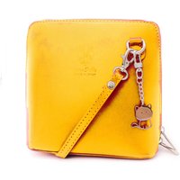 Kitise Women's Small Italian Real Leather Purse Crossbody Bag With Charm in Yellow