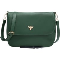 Kitise Women's Bee Accent Flap Over Zip Closure Crossbody Bag With Detachable Strap in Green