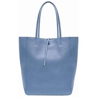 Kitise Women's Large Genuine Italian Soft Leather Tie Closure Tote Bag in Blue
