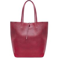 Kitise Women's Large Genuine Italian Soft Leather Tie Closure Tote Bag in Burgundy