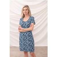 Lydia Dress Cotton Stretch Scoop Neck Casual Dress Pockets Dark