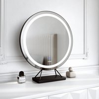 CARME HOME Lillia Black Frameless Touch Sensor LED Light Mirror
