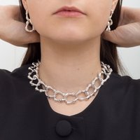 Bibi Bijoux Women's Silver 'Bamboo' Chain Necklace