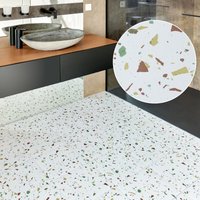 Novecrafto Self Adhesive Vinyl Floor Tiles Pack of 30 Peel & Stick Floor Tiles (30.5 x 30.5cm) in White | Size: 30.5 x 30.5 cm