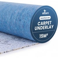 Novecrafto Foam Carpet Underlay Heat & Sound Insulation for Stairs, Living Rooms Foam Underlay roll(15m²) in Blue