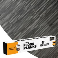 Novecrafto Self Adhesive Floor Planks 36 Pcs Cover 5m² Peel & Stick Floor Tiles - Wood Effect Vinyl Flooring in Dark Grey