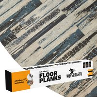 Novecrafto Self Adhesive Floor Planks 7 Pcs Cover 0.97m² Peel & Stick Floor Tiles - Wood Effect Vinyl Flooring in Charcoal