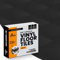Novecrafto Vinyl Floor Tiles Self Adhesive Peel & Stick Floor Tiles, Checkerboard Vinyl Flooring 30 Pcs in Black