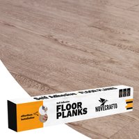 Novecrafto Self Adhesive Floor Planks Pack of 7 Peel & Stick Vinyl Flooring (91.4x15.2cm) in Light Oak | Size: 91.4x15.2 cm