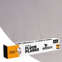 Novecrafto Self Adhesive Floor Planks Pack of 7 Peel & Stick Vinyl Flooring (91.4x15.2cm) in Off-White | Size: 91.4x15.2 cm