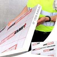 Novecrafto Thermal PIR Insulation Board 1200 x 450 x 50mm With Aluminum Foil in White
