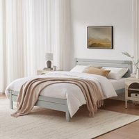 FurnitureboxUK Declan Solid Pine King Size Bed Frame in Light Grey