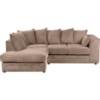 SquareBoxx Lennox Jumbo Cord Corner Sofa Left Hand Facing Chaise in Light Brown