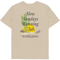 ANCHOR & CREW Cactus Slow Sundays Running Club Cotton T-Shirt in Camel | Size: Small