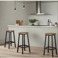 Modcraft Set of 2 Steel Frame Bar Stools in Brown