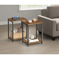 Modcraft Set of 2 Side Tables for Bedroom & Livingroom in Brown