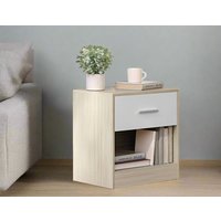Modcraft Set of 2 Bedside Tables with Open Compartments in Beige