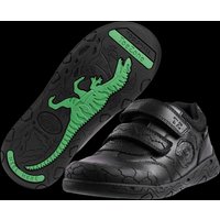 ToeZone Boy's Black Luca Dinosaur Rip Tape School Shoes | Size: Infant 11