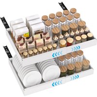 Blylund Slide Out Cabinet Drawer Organiser No Drill 2Packs Adjustable in White