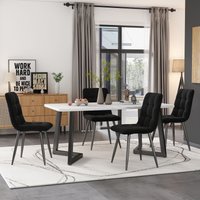 Matteo Modern Rectangular Dining Table, 117x68cm in White | Size: 117x68 cm