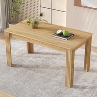 Matteo Modern 4-Seater Dining Table - Oak Effect MDF Wood in Light Brown