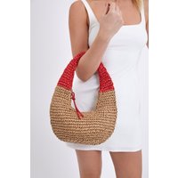 My Accessories London Women's Round Straw Shoulder Bag
