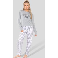 ELAINA FASHION Women's Full Sleeve Grey Pyjama Set | Size: 12