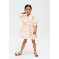 Raffya Girl's Soipoi Ruched V-neck Dress In Matisse Print | Size: 5 Years