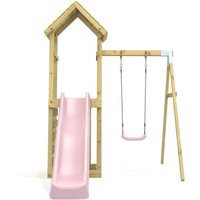 OutdoorToys Garden Climbing Frame with Swing & Slide for Kids - Rushmore Ice Blue