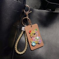 PEACH ACCESSORIES Women's Cute & Blingy Teddy Bear Key Ring in Brown