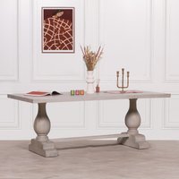 Glasstone Blanche Wood Rustic Washed Rectangular Dining Table 210cm in Brown