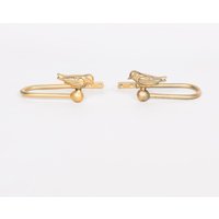 Glasstone Gold Cast Iron Decorative Bird Curtain Holder Set
