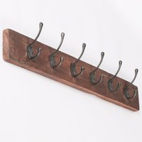 Glasstone 6 Hook 80cm Wooden Coat Hanger in Brown