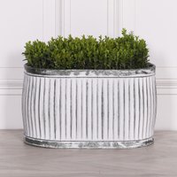Glasstone Dolly Tub Oval Metal Planter - Large in White