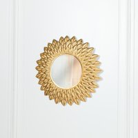 Glasstone Round 48cm Sunflower Metal Wall Mirror in Gold