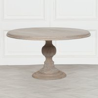 Glasstone Rustic Wooden Round Dining Table 147cm in Light Brown