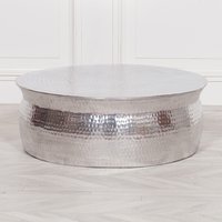 Glasstone Aluminium Round Coffee Table in Metallic Silver