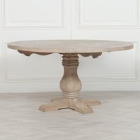 Glasstone Rustic Wooden Round Pedestal Dining Table in Light Brown