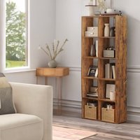 Rafaelo Mobilia 10 Cube Book Shelf Industrial Rustic Brown