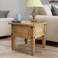 Rafaelo Mobilia Solid Pine Wood Side End Accent Table in Brown
