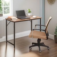 Rafaelo Mobilia Industrial Rustic Computer Desk Home Office Workstation in Brown